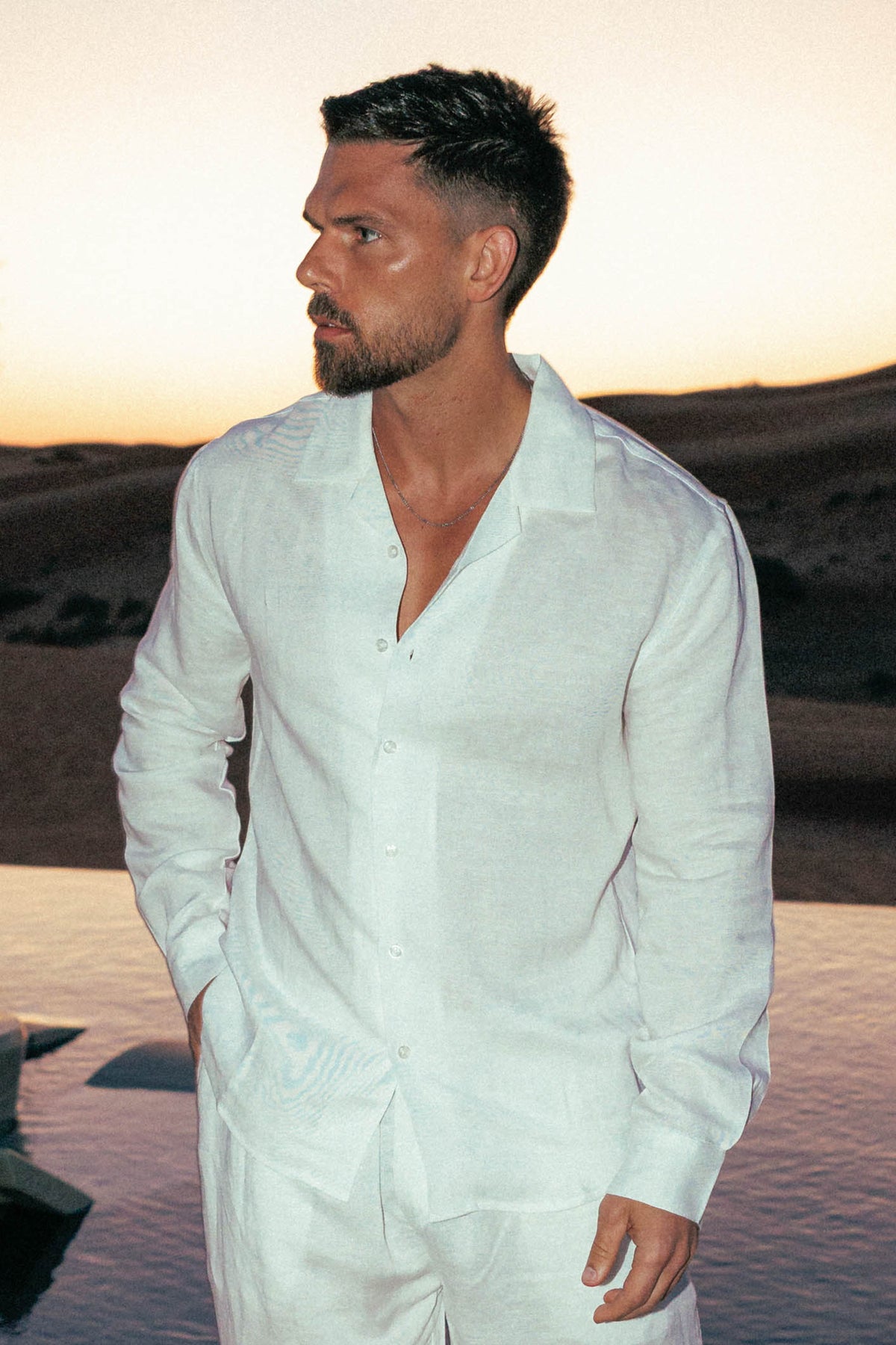 LINEN SHIRT - WHITE