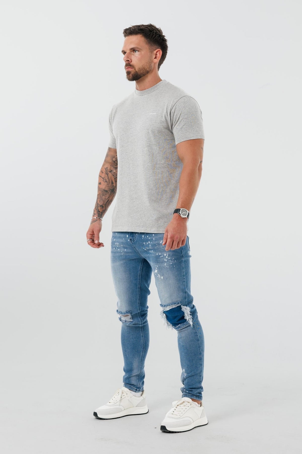 PREMIUM BASICS T-SHIRT - GREY MARL
